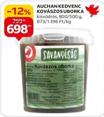 Auchan AUCHAN KEDVENC KOVÁSZOS UBORKA 800 / 500 g ajánlat