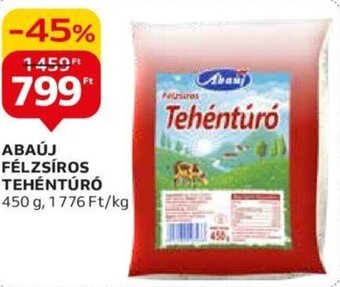 Auchan ABAÚJ FÉLZSÍROS TEHÉNTÚRÓ 450 g ajánlat