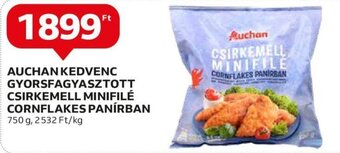 Auchan AUCHAN KEDVENC GYORSFAGYASZTOTT CSIRKEMELL MINIFILÉ 750 g ajánlat