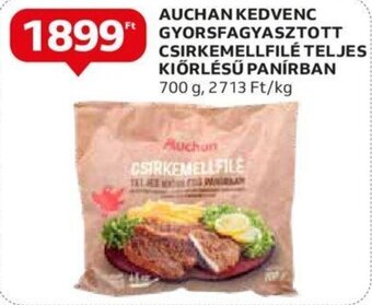 Auchan AUCHAN KEDVENC CSIRKEMELLFILÉ TELJES KIÖRLÉSŰ PANÍRBAN 700 g ajánlat