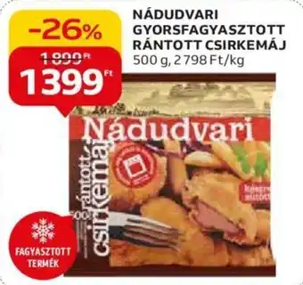 Auchan NÁDUDVARI GYORSFAGYASZTOTT RÁNTOTT CSIRKEMÁJ 500 g ajánlat
