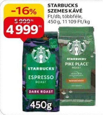 Auchan STARBUCKS SZEMES KÁVÉ 450 g ajánlat