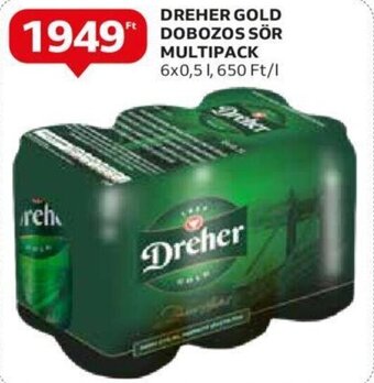Auchan DREHER GOLD DOBOZOS SÖR MULTIPACK 6 x 0,5 l ajánlat