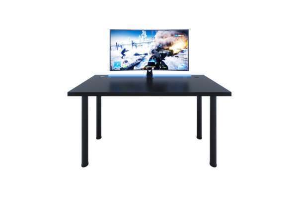 Expedo Bútor Code x2 számítógépasztal + led, 135x73-76x65, fekete/fekete lábak ajánlat