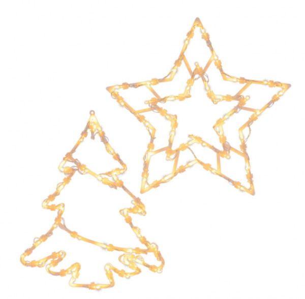 Kokiskashop Ablakdíszek készlete csillag és fa meleg fehér 2 db ajánlat