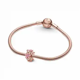 Pandora aranyozott karkötő rózsaszín százszorszép karkötő 580728+788809c01