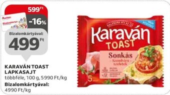 Auchan KARAVÁN TOAST LAPKASAJT 100 g ajánlat