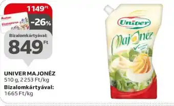 Auchan UNIVER MAJONÉZ 510 g ajánlat