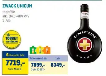 Metro ZWACK UNICUM 1 l ajánlat