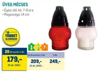 ÜVEG MÉCSES 1 db