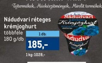 Metro Nádudvari réteges krémjoghurt 180 g ajánlat