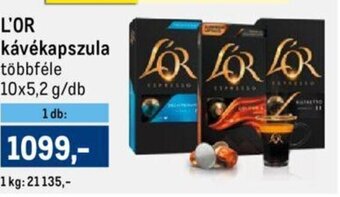Metro L'OR kávékapszula 10 x 5,2 g ajánlat