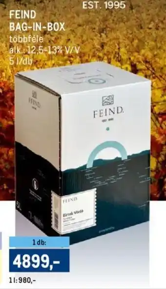 Metro FEIND BAG-IN-BOX 5 l ajánlat