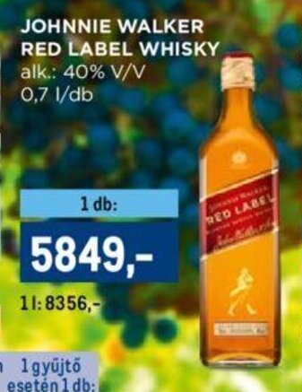 Metro JOHNNIE WALKER RED LABEL WHISKY 0,7 l ajánlat