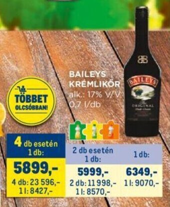 Metro BAILEYS KRÉMLIKOR 0,7 l ajánlat