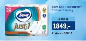 Metro Zewa Just 1 toalettpapír 6 tekercs ajánlat