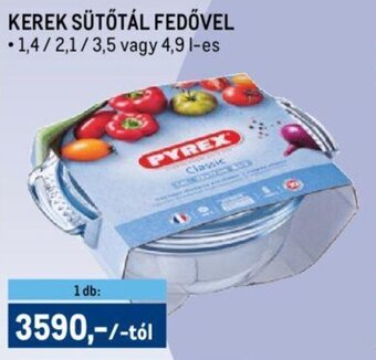 KEREK SÜTŐTÁL FEDŐVEL 1 db