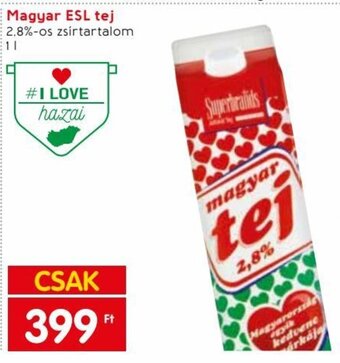 Spar Magyar ESL tej 1 l ajánlat