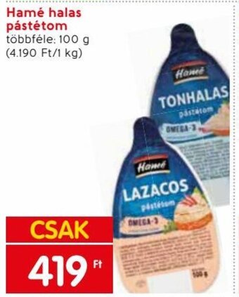Spar Hamé halas pástétom 100 g ajánlat