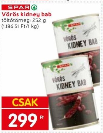 SPAR Vörös kidney bab 252 g