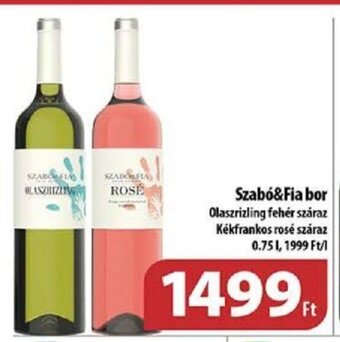 Coop Szabó&Fia bor 0,75 l ajánlat