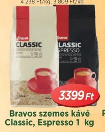 Real Bravos szemes kávé Classic, Espresso 1 kg ajánlat