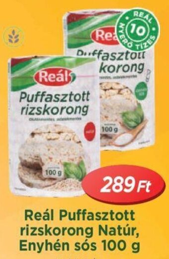 Real Reál Puffasztott rizskorong Natúr, Enyhén sós 100 g ajánlat