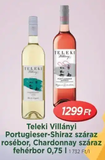 Teleki Villányi Portugieser-Shiraz száraz rosébor stb. 0,75 l