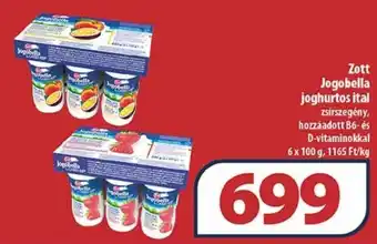 Coop Zott Jogobella joghurtos ital 6 x 100 g ajánlat