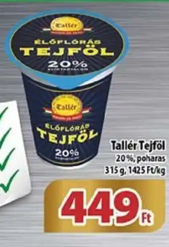 Coop Tallér Tejföl 315 g ajánlat
