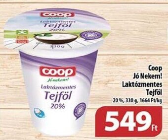 Coop Coop Jó Nekem! Laktózmentes Tejföl 330 g ajánlat