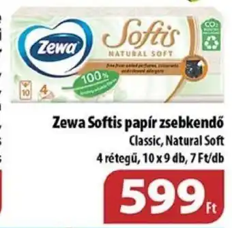 Coop Zewa Softis papír zsebkendő 10 x 9 db ajánlat