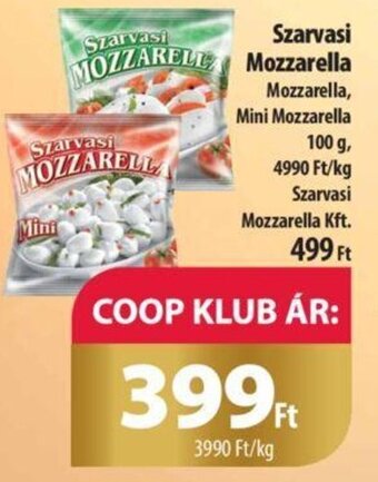 Coop Szarvasi Mozzarella 100 g ajánlat