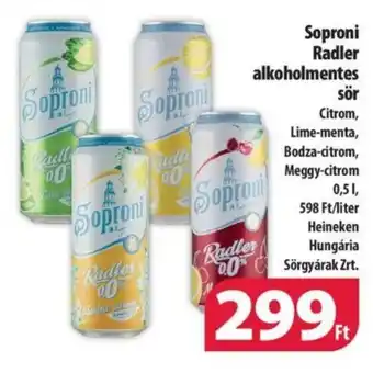 Soproni Radler alkoholmentes sör 0,5 l