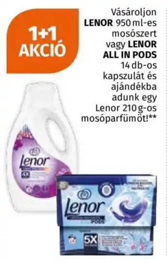 Müller Vásároljon LENOR 950 ml-es mosószert vagy LENOR ALL IN PODS ajánlat
