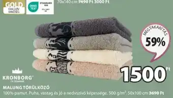 JYSK KRONBORG MALUNG TÖRÜLKÖZŐ 1 db ajánlat