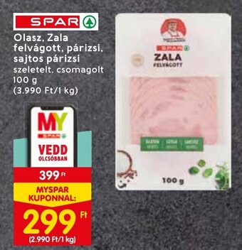 Spar SPAR Olasz, Zala felvágott, párizsi, sajtos párizsi 100 g ajánlat