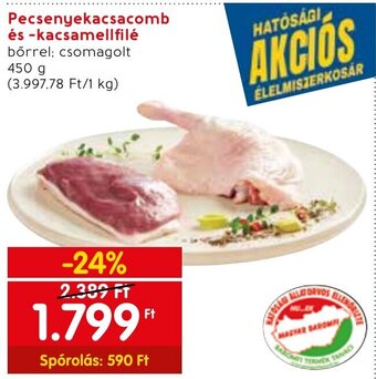 Spar Pecsenyekacsacomb és -kacsamellfilé 450 g ajánlat