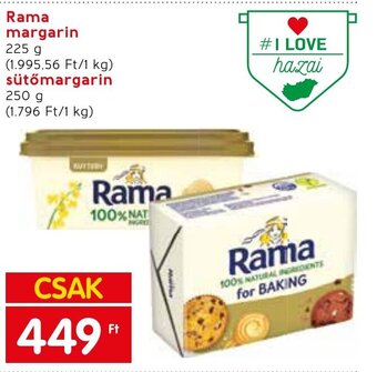 Spar Rama margarin stb. 225 / 250 g ajánlat