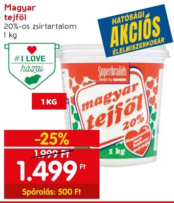 Spar Magyar tejföl 1 kg ajánlat