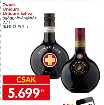 Spar Zwack Unicum, Unicum Szilva 0,7 l ajánlat