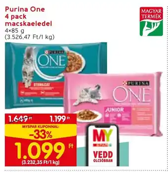 Spar Purina One 4 pack macskaeledel 4 x 85 g ajánlat