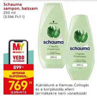 Spar Schauma sampon, balzsam 250 ml ajánlat