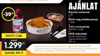 Rántott csirkemell + Röszti vagy steak burgonya stb. 2 db / 1 adag / 750 ml