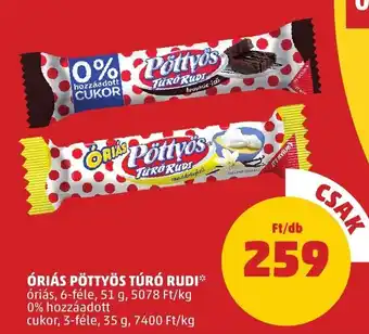 PENNY ÓRIÁS PÖTTYÖS TÚRÓ RUDI 51 / 35 g ajánlat