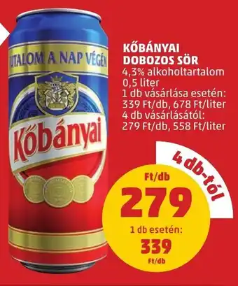 PENNY KŐBÁNYAI DOBOZOS SÖR 0,5 l ajánlat