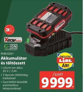 Lidl PARKSIDE Akkumulátor és töltőszett ajánlat