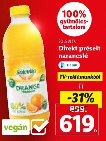 SOLEVITA Direkt préselt narancslé 1 l