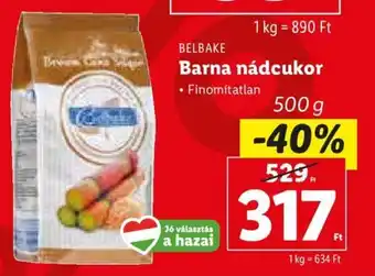Lidl BELBAKE Barna nádcukor 500 g ajánlat