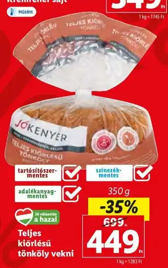 Lidl Teljes kiőrlésű tönköly vekni 350 g ajánlat